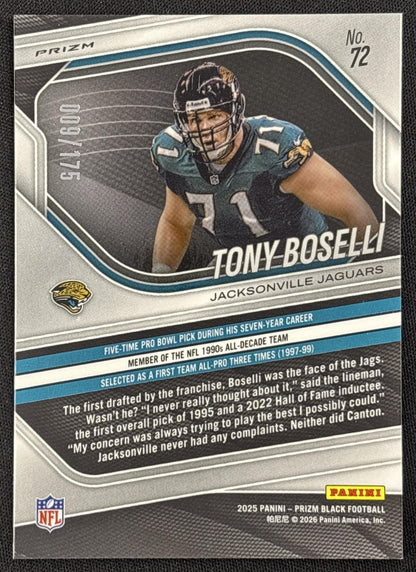 Tony Boselli 2025 Panini Prizm Black White /175 Jaguars