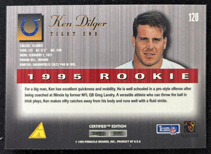 Ken Dilger 1995 Pinnacle Select Certified Colts Sports Trading Card