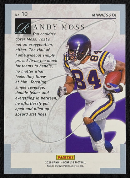 Randy Moss 2026 Panini Donruss Elite Series Pink Vikings