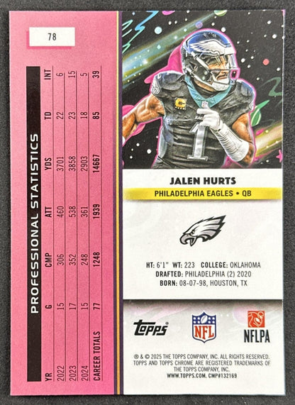 Jalen Hurts 2025 Topps Cosmic Chrome Eagles