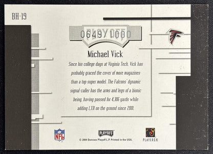 Michael Vick 2004 Playoff Absolute Memorabilia Boss Hoggs /1000 Falcons back