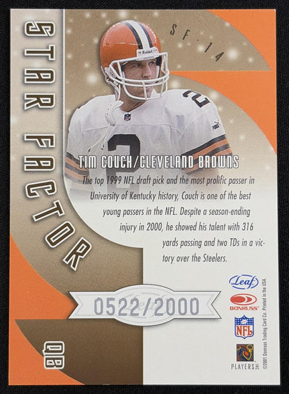 Tim Couch 2001 Leaf Quantum Star Factor /2000 Browns Sports Trading Card