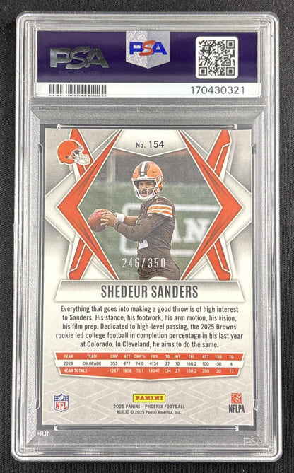 Shedeur Sanders 2025 Panini Phoenix Fire Burst Prizm /350 PSA 9 Browns 170430321
