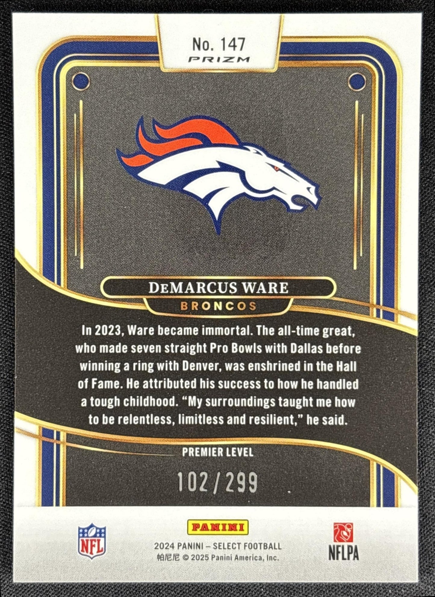 DeMarcus Ware 2024 Panini Select Premier Copper Prizm Shock /299 Broncos