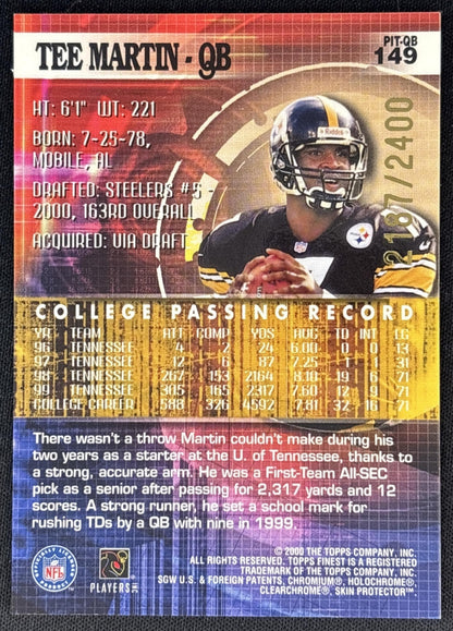 Tee Martin 2000 Topps Finest /2400 Steelers