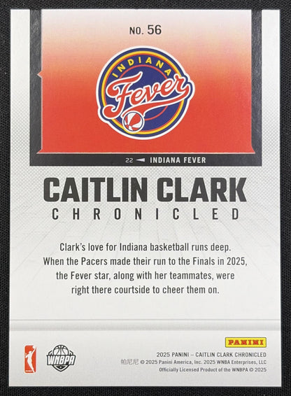 Caitlin Clark 2025 Panini Chronicled Life Style Red and Blue Holo /99 Fever Indiana Fever