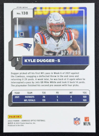 Kyle Dugger 2022 Panini Donruss Optic Aqua /299 Patriots