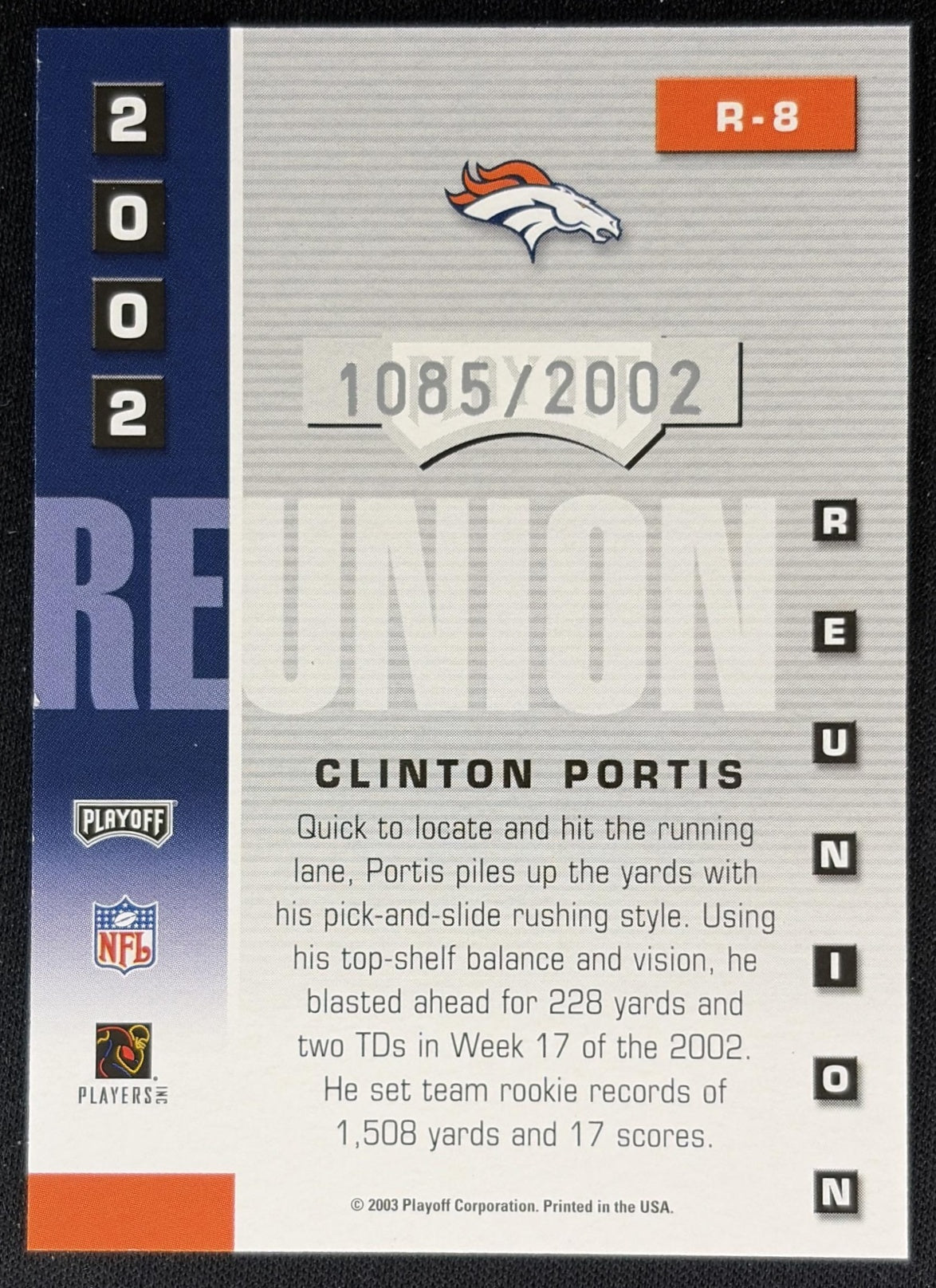 Clinton Portis 2003 Playoff Prestige 2002 Reunion /2002 Broncos