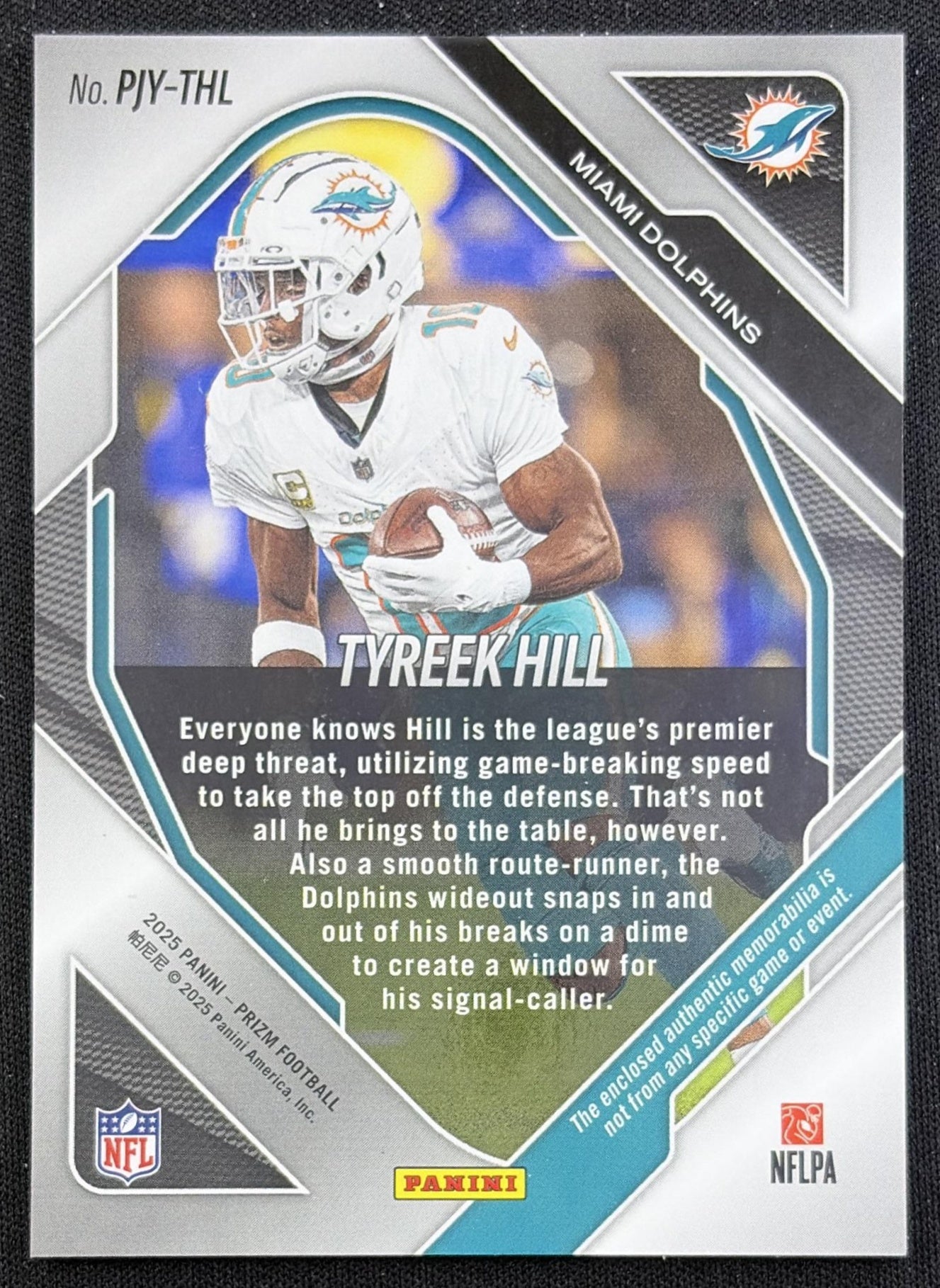 Tyreek Hill 2025 Panini Prizm Premier Jerseys Pink Dolphins