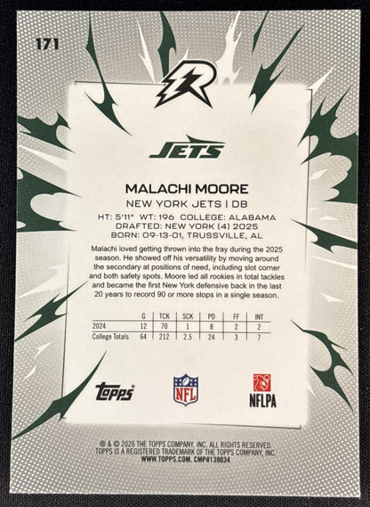 Malachi Moore 2025 Topps Resurgence Jets Sports Trading Cards