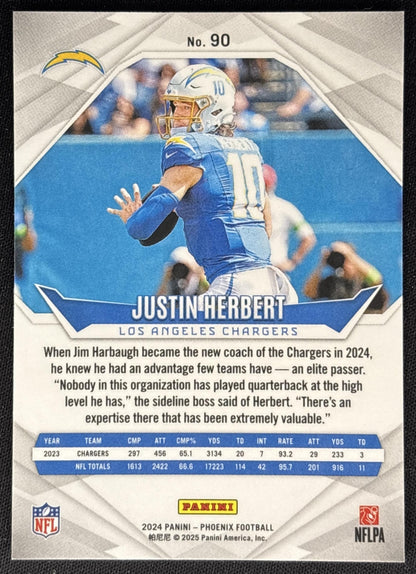Justin Herbert 2024 Panini Phoenix Orange Chargers Sports Trading Cards