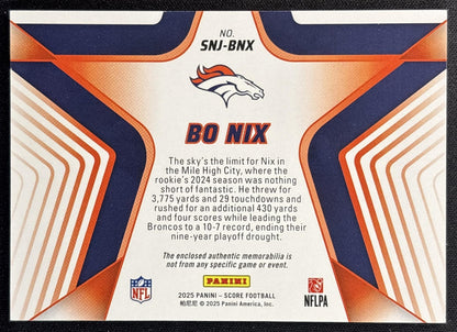 Bo Nix 2025 Panini Score Stars of the NFL Jersey Broncos