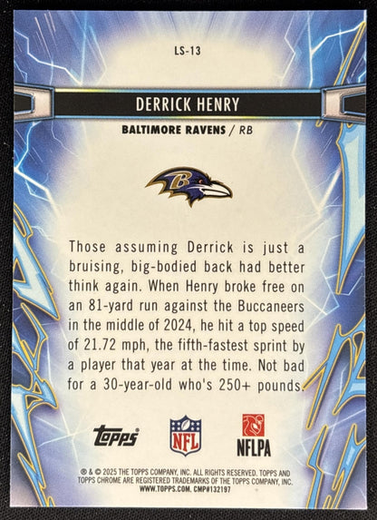 Derrick Henry 2025 Topps Cosmic Chrome Light Speed Ravens back