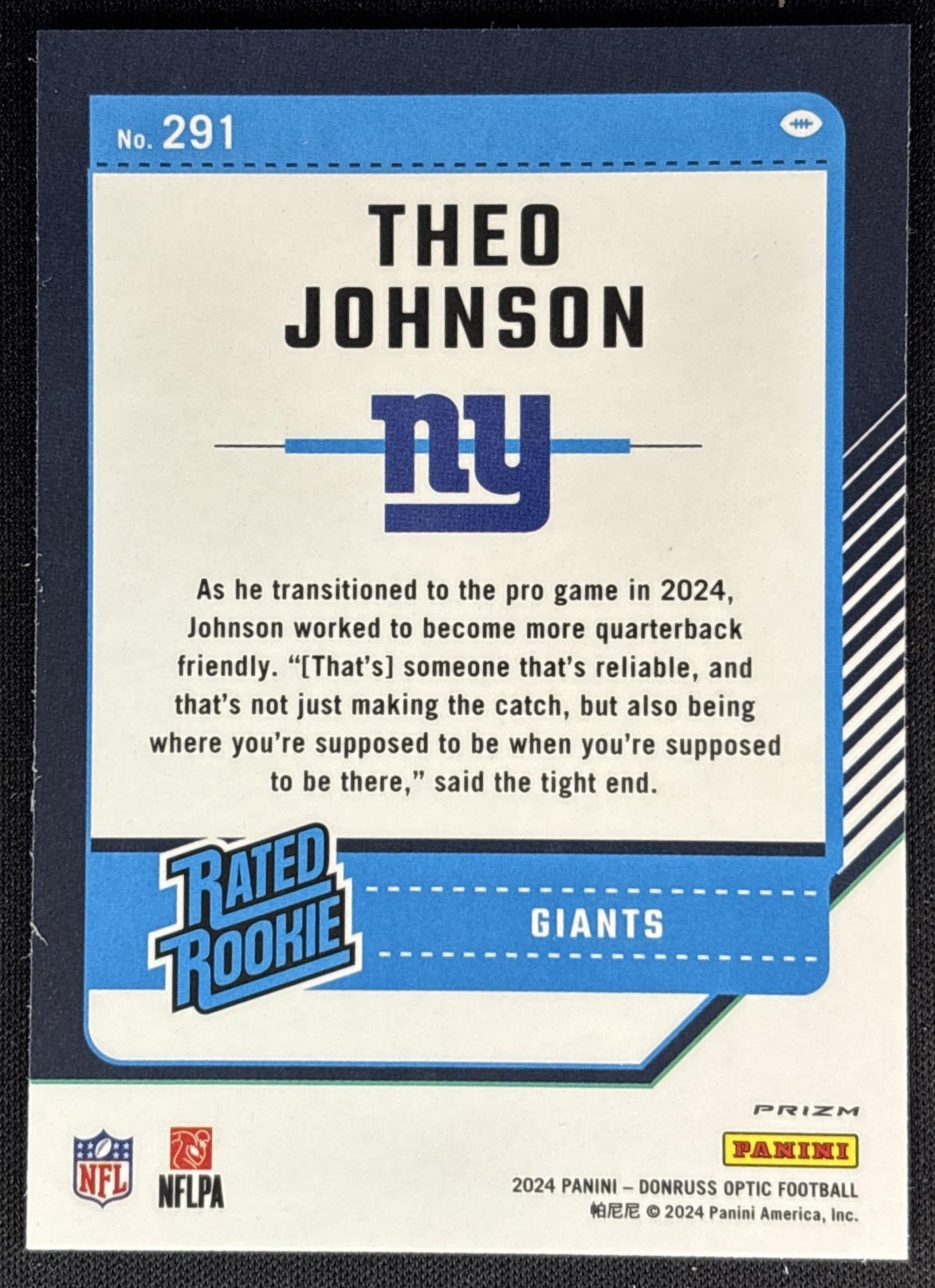 Theo Johnson 2024 Panini Donruss Optic Holo