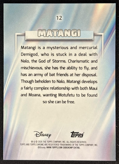 Matangi 2026 Topps Chrome Disney Raywave Refractor Moana 2 Back