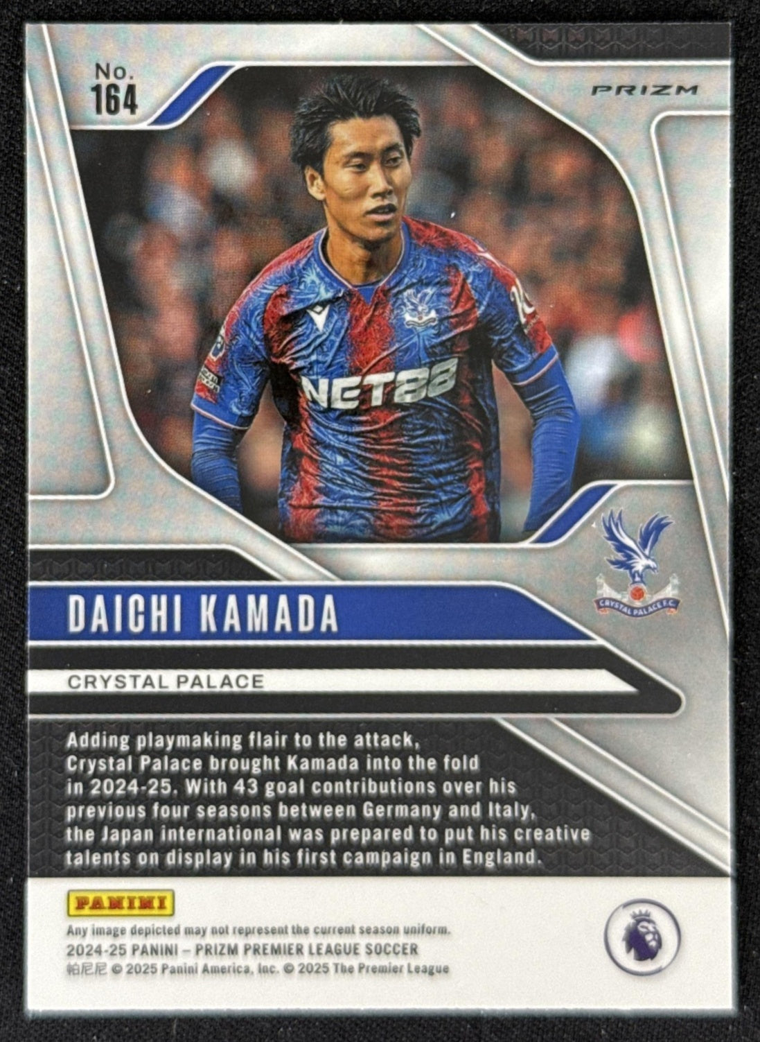 Daichi Kamada 2024 Prizm Premier League Orange Mosaic Prizm Crystal Palace Sports Trading Card
