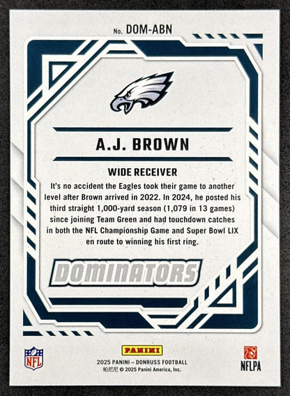 A.J. Brown 2025 Panini Donruss Dominators Eagles