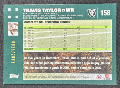Travis Taylor 2007 Topps Copper /2007 Raiders
