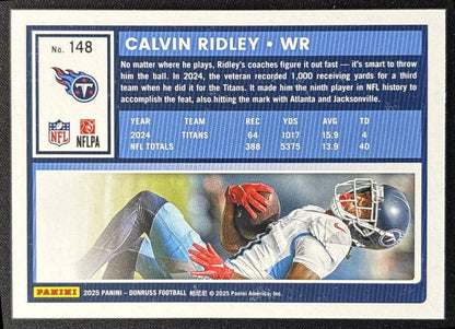 Calvin Ridley 2025 Panini Donruss Season Stat Line /159 Titans