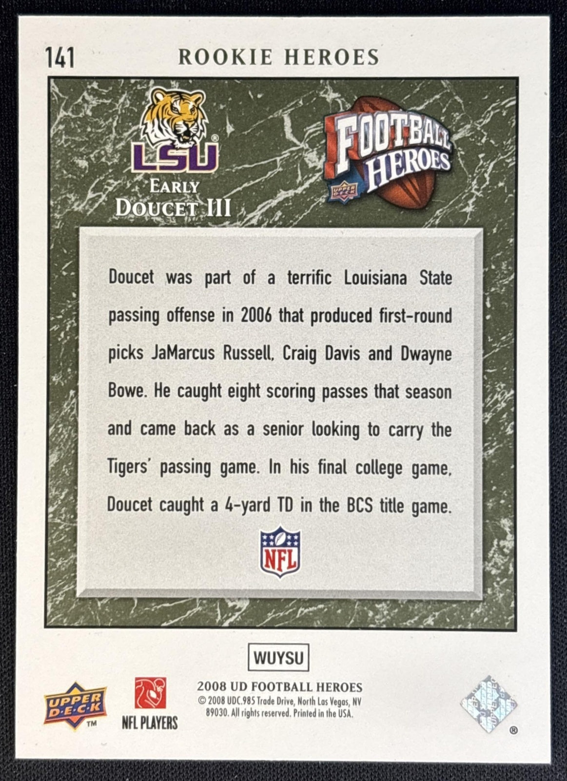 Early Doucet 2008 Upper Deck Heroes Green /350 Tigers
