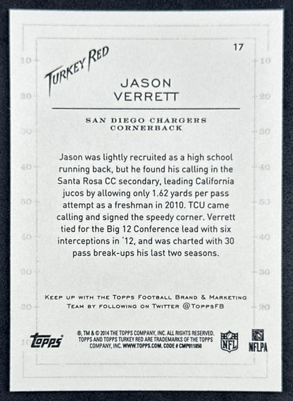 Jason Verrett Rookie 2014 Topps Turkey Red Chargers