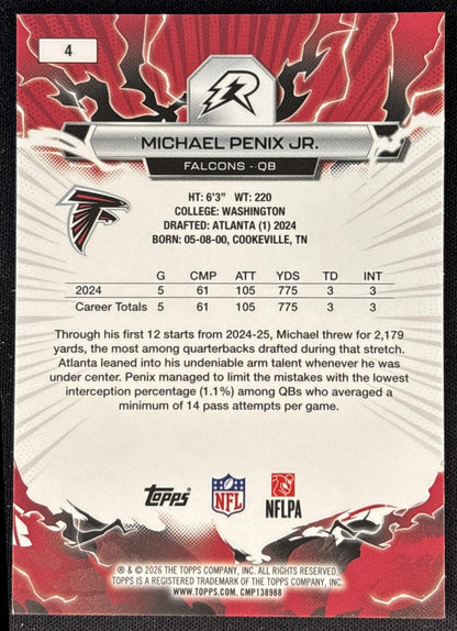Michael Penix Jr. 2025 Topps Resurgence Falcons Atlanta Falcons back