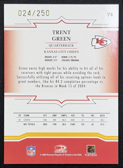 Trent Green 2005 Donruss Throwback Threads Bronze Holofoil /250 Chiefs