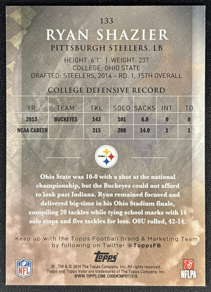 Ryan Shazier 2014 Topps Valor Strength /499 Steelers back