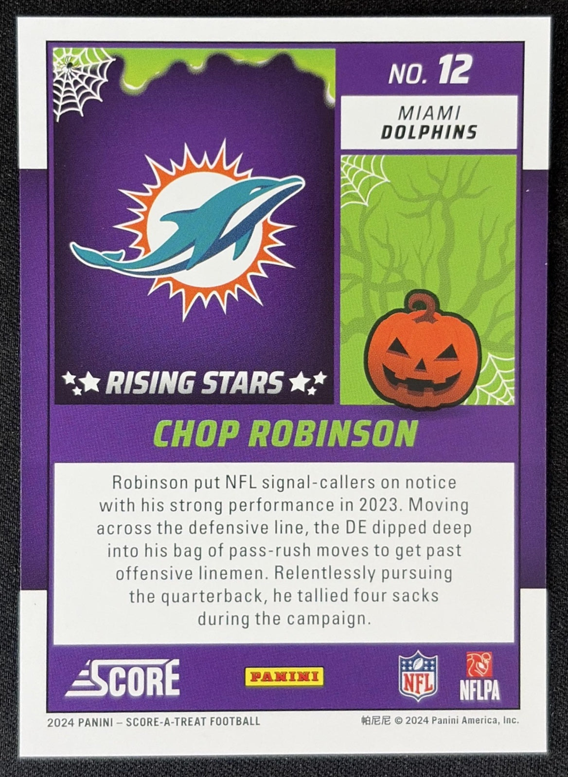 Bo Nix 2024 Panini Score A Treat Rising Stars Orange Pumpkin Broncos Sports Trading Card