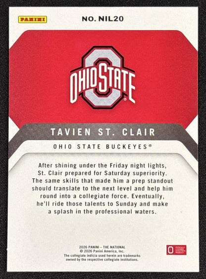 Tavien St. Claire 2026 Panini NSCC Silver Pack /399 Non-Sports