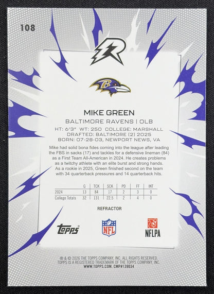 Mike Green 2025 Topps Resurgence Refractor Ravens