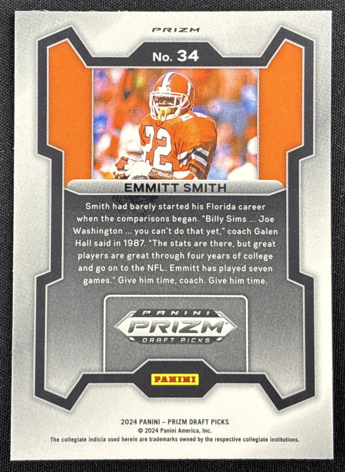 Emmitt Smith 2024 Panini Prizm Collegiate Draft Picks Green Colts