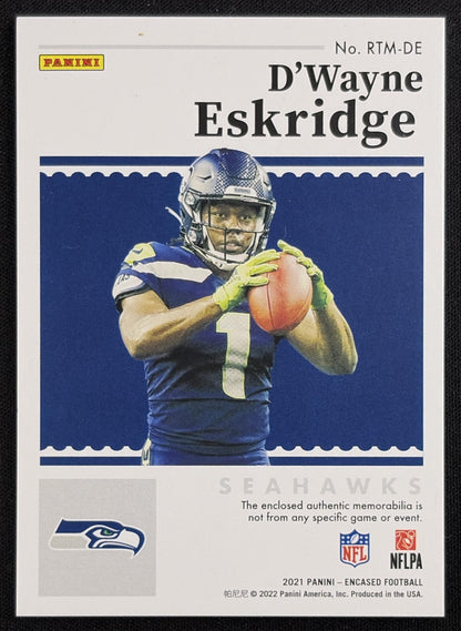 D Wayne Eskridge 2021 Panini Encased Rookie Triple Memorabilia /75 Seahawks