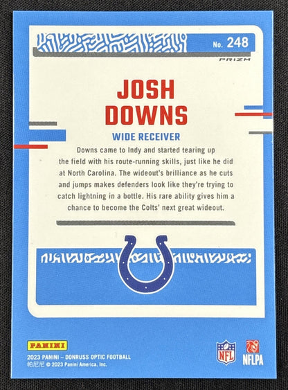Josh Downs 2023 Panini Donruss Optic Red Hyper Prizm Colts