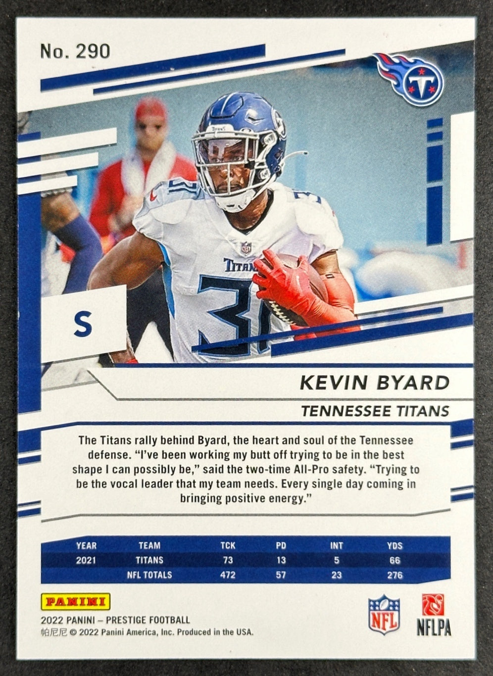 Kevin Byard 2022 Panini Prestige Red Titans Sports Trading Cards