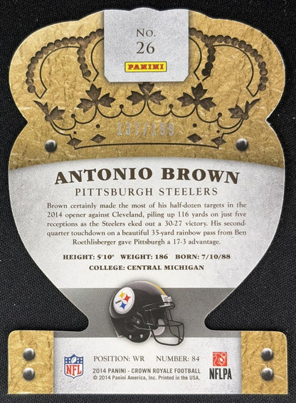 Antonio Brown 2014 Panini Crown Royale Silver Holofoil /199 Steelers Sports Trading Cards
