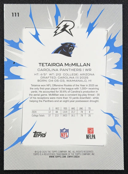 Tetairoa McMillan 2025 Topps Resurgence Magenta Surge Refractor /299 Panthers
