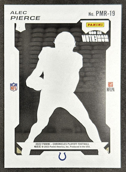 Alec Pierce 2022 Panini Chronicles Playoff Momentum Rookies Colts