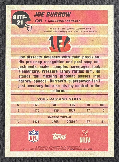 Joe Burrow 2026 Topps 1991 Crackle Foil Bengals