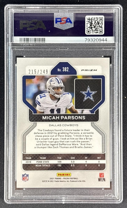 Micah Parsons 2021 Panini Prizm Orange /249 PSA 9