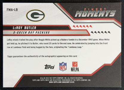 LeRoy Butler 2025 Topps Finest Moments Auto Packers back