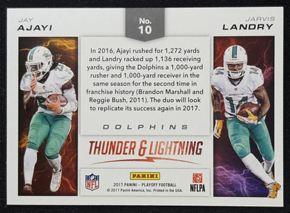 Jay Ajayi 2017 Panini Playoff Boss Hoggs Kickoff /199 Dolphins sports trading card back