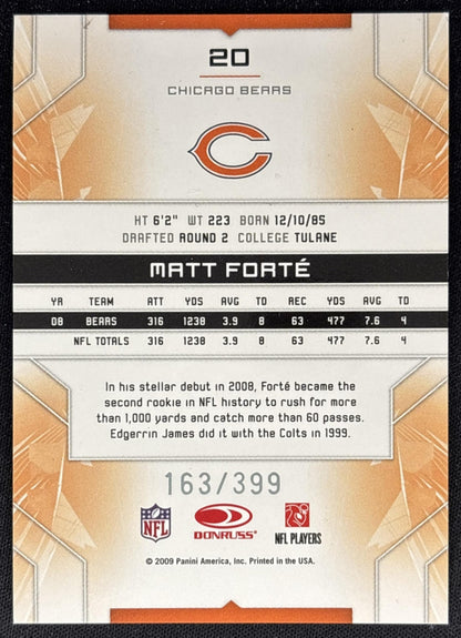 Matt Forte 2009 Limited /399 Bears back