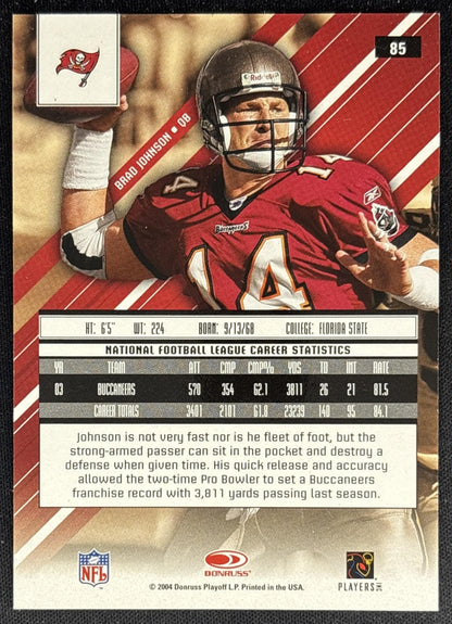 Brad Johnson 2004 Leaf Rookies & Stars Longevity Sapphire /199 Buccaneers back