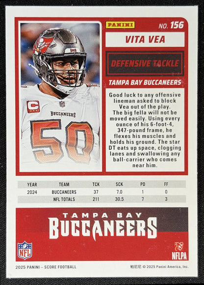 Vita Vea 2025 Panini Score Spokes /415 Buccaneers