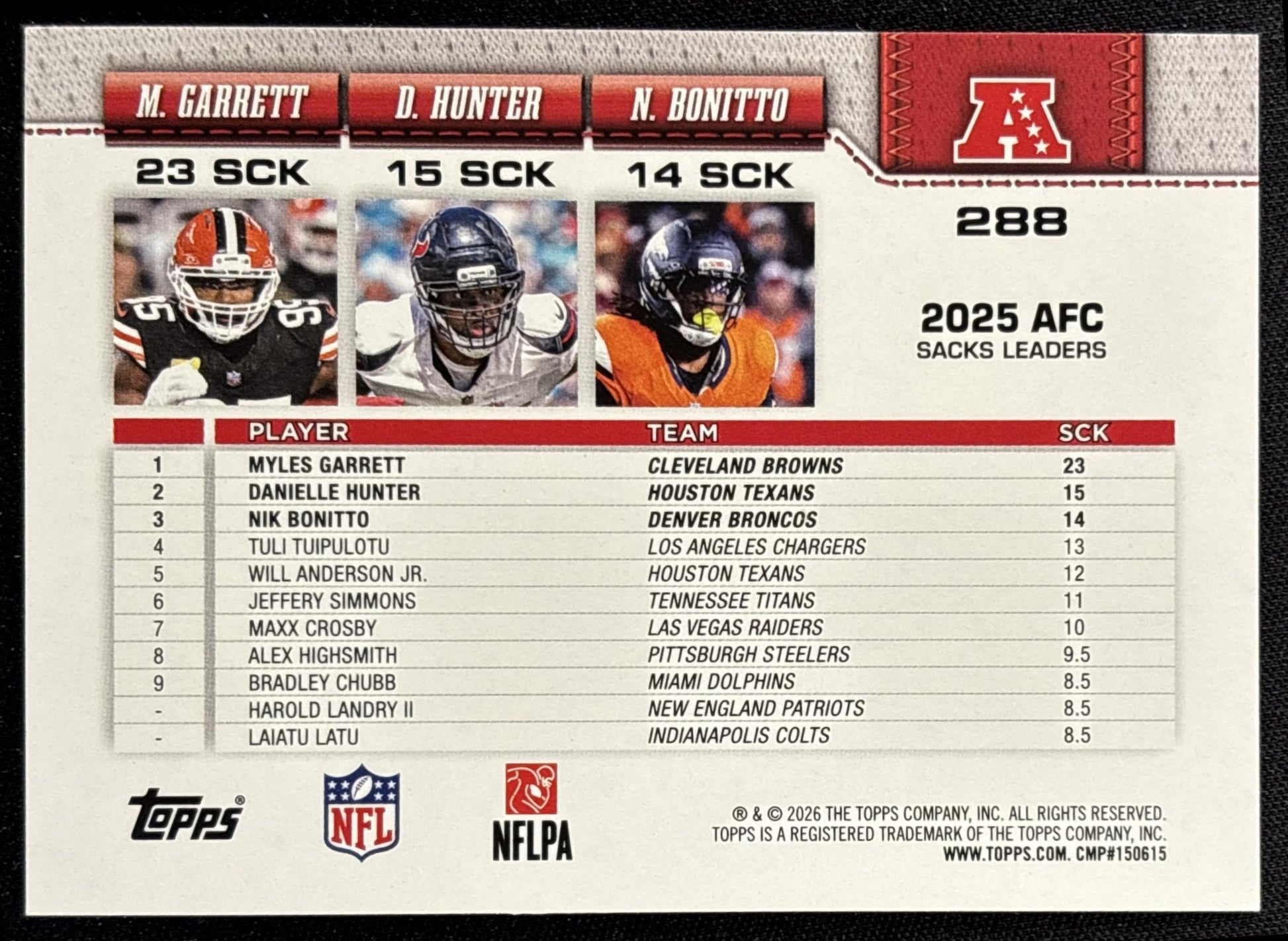 Will Anderson Jr. 2026 Topps Football Leather Foil Texans