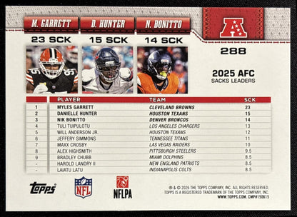 Will Anderson Jr. 2026 Topps Football Leather Foil Texans
