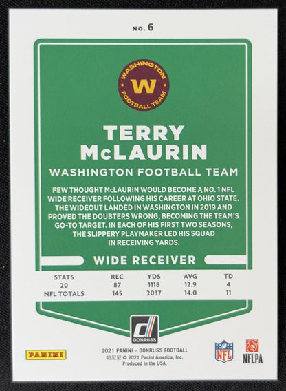 Terry McLaurin 2021 Panini Donruss Press Proof Premium Commanders
