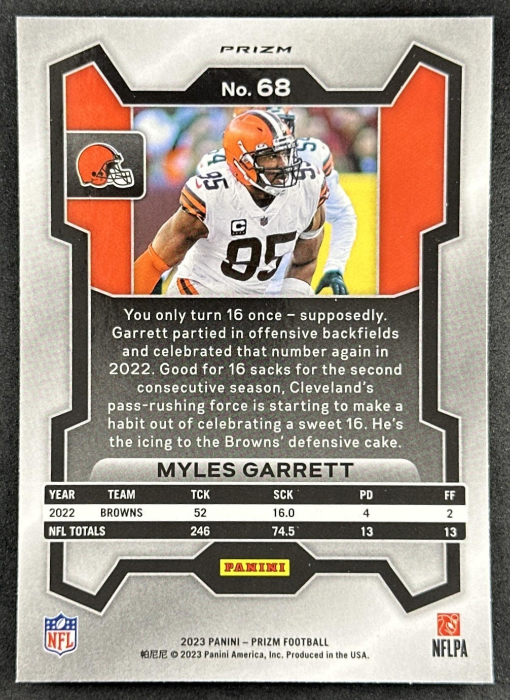 Myles Garrett 2023 Panini Prizm Silver Browns Rams Sports Trading Card