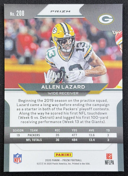 Allen Lazard 2020 Panini Prizm Blue Wave /199 Packers